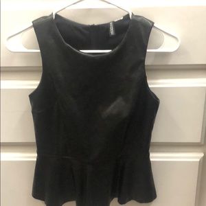 All leather peplum top